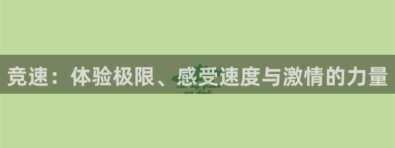 谈球吧体育：竞速：体验极限、感受速度与激情的力量